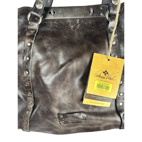 NWT‎ Patricia Nash Benvenuto Tote Distressed Brown Leather Large Shoulder Bag - Picture 3 of 9